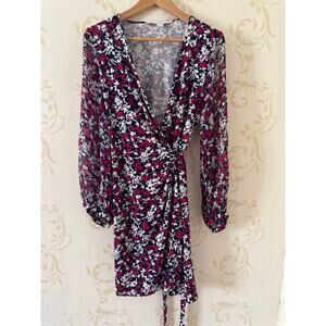 Diane Von Furstenberg Silk Blend Wrap Dress Ladies Size 10